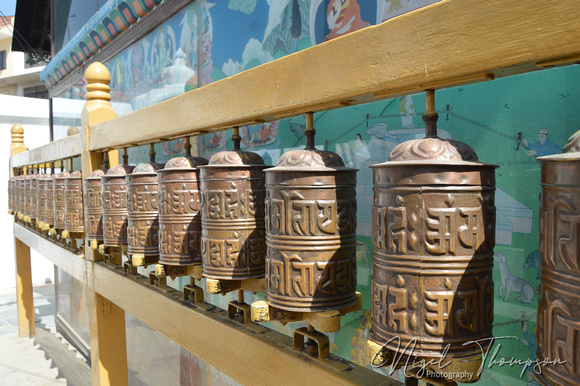 Prayer wheels at Boudhanath temple, Kathmandu, Nepal